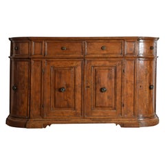 Italian, Tuscan, Neoclassical Period Walnut 4-Drawer, 4-Door Credenza, ca. 1800