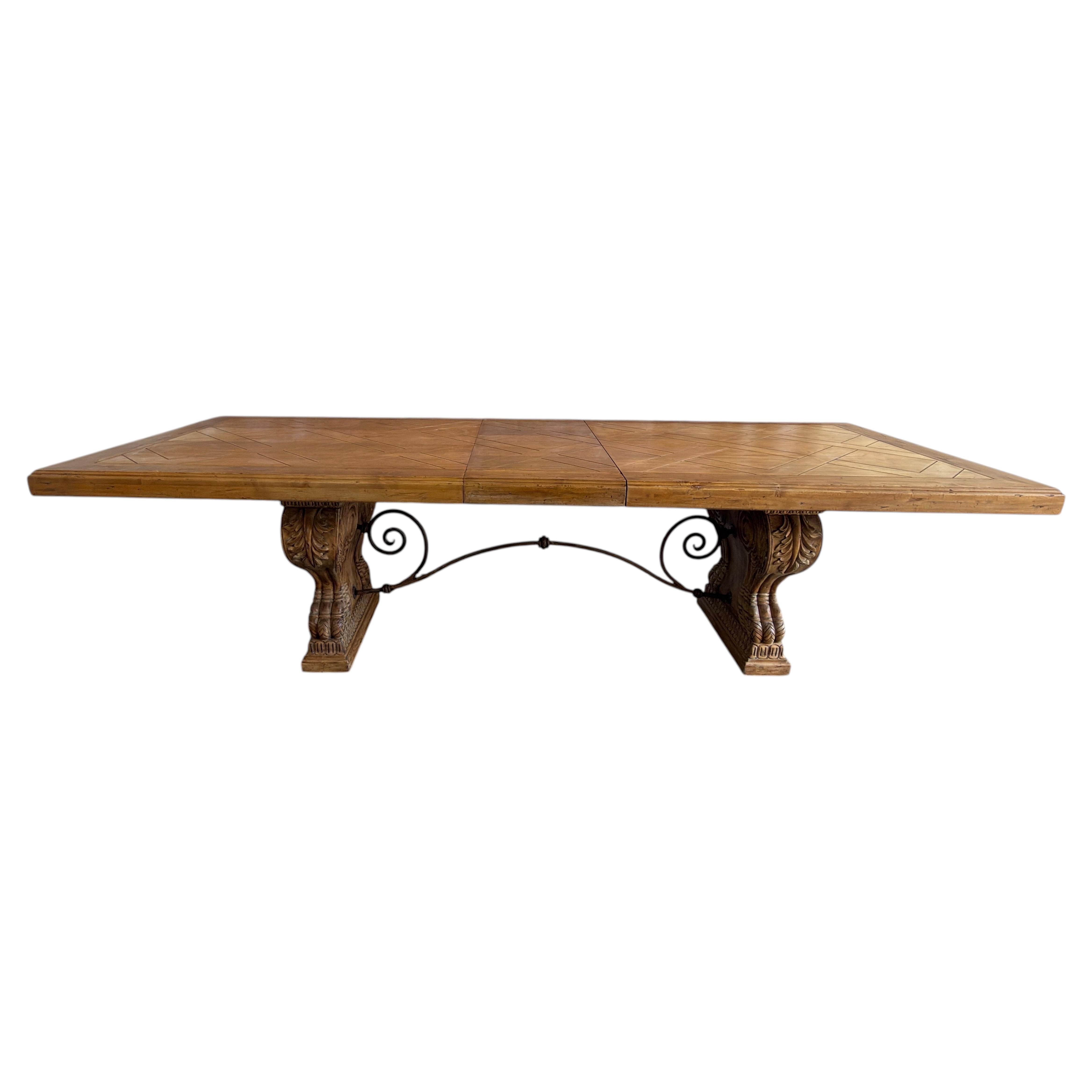 Italian Tuscan Revival Extendable Dining Table