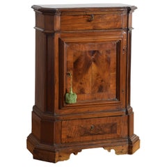 Italian, Tuscan, Walnut & Inlaid 2-Drawer, 1-Door Credenzina, 1stq. 19th cen.