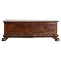 Italian, Tuscany, Baroque Period Carved Walnut Cassone, Early 17th Century