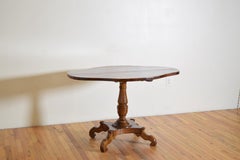Italian, Tuscany, Late Neoclassic Shaped Walnut Center Table, ca. 1840
