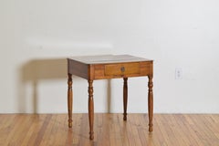 Italian, Tuscany, Light Walnut 1-Drawer Side Table, 2nd quarter 19th century