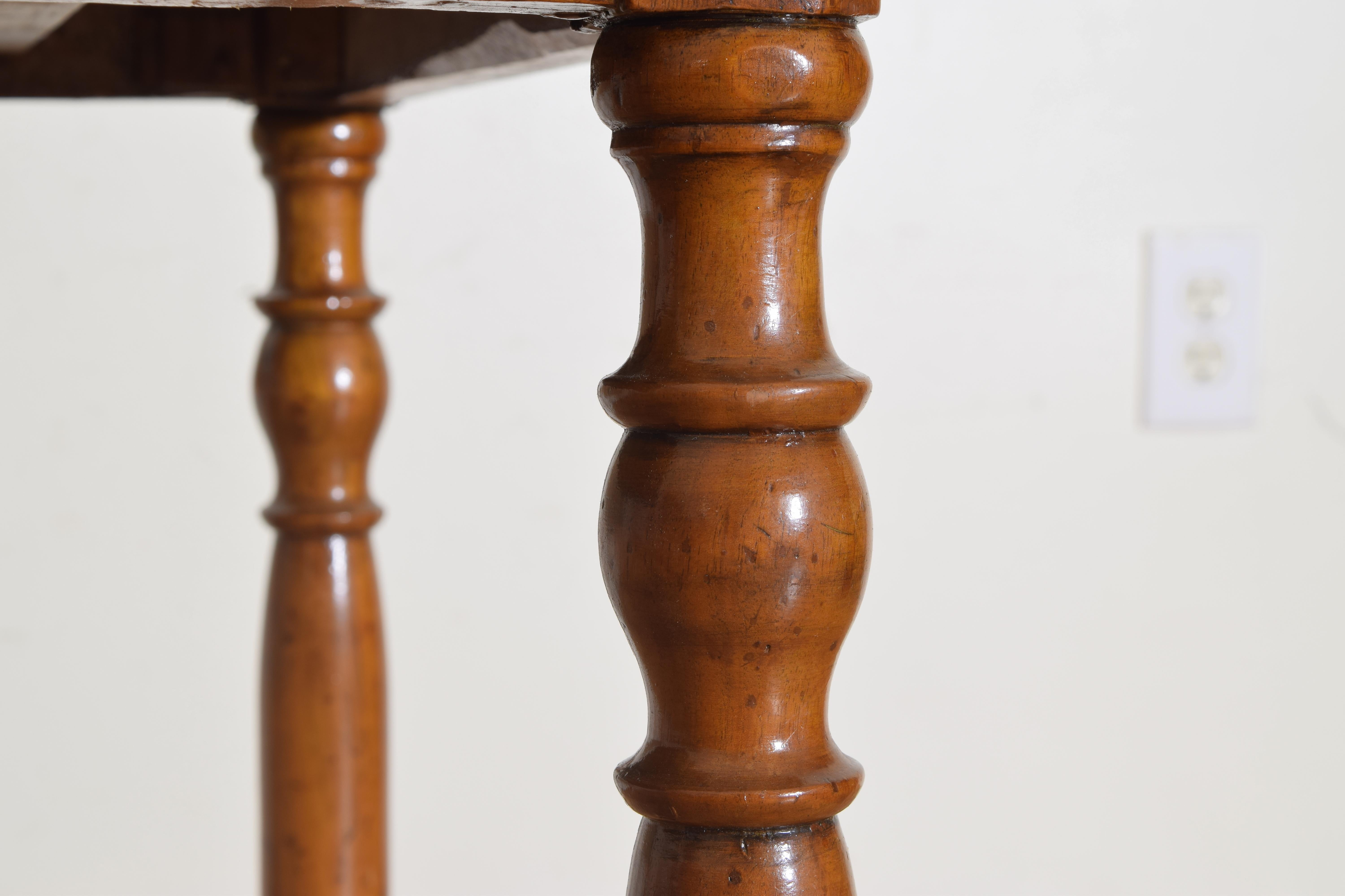 Italian, Tuscany, Light Walnut 1-Drawer Side Table, 2nd quarter 19th century 2