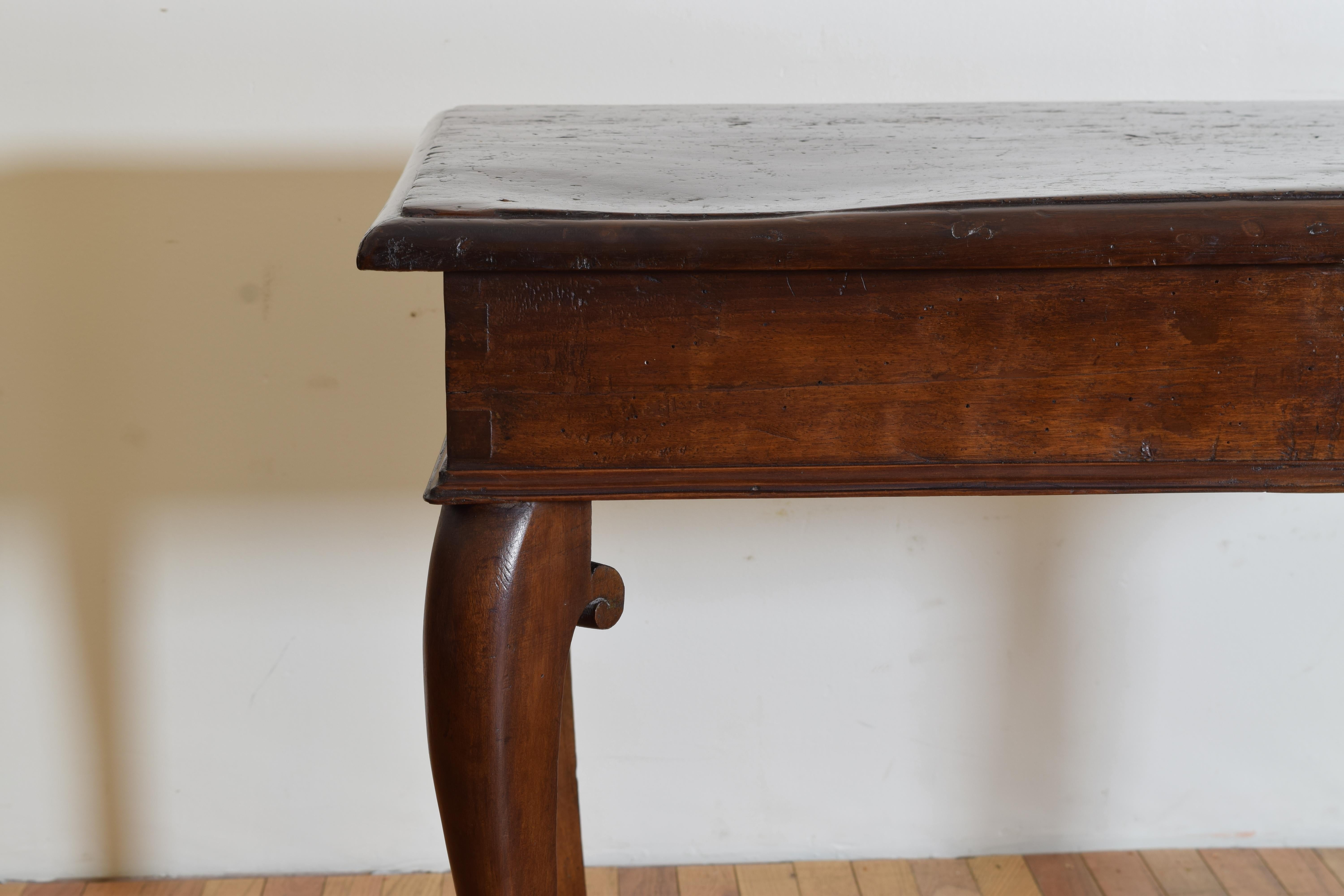 Italian, Tuscany, Louis XIV Period Walnut Center or Console Table, ca. 1725 1