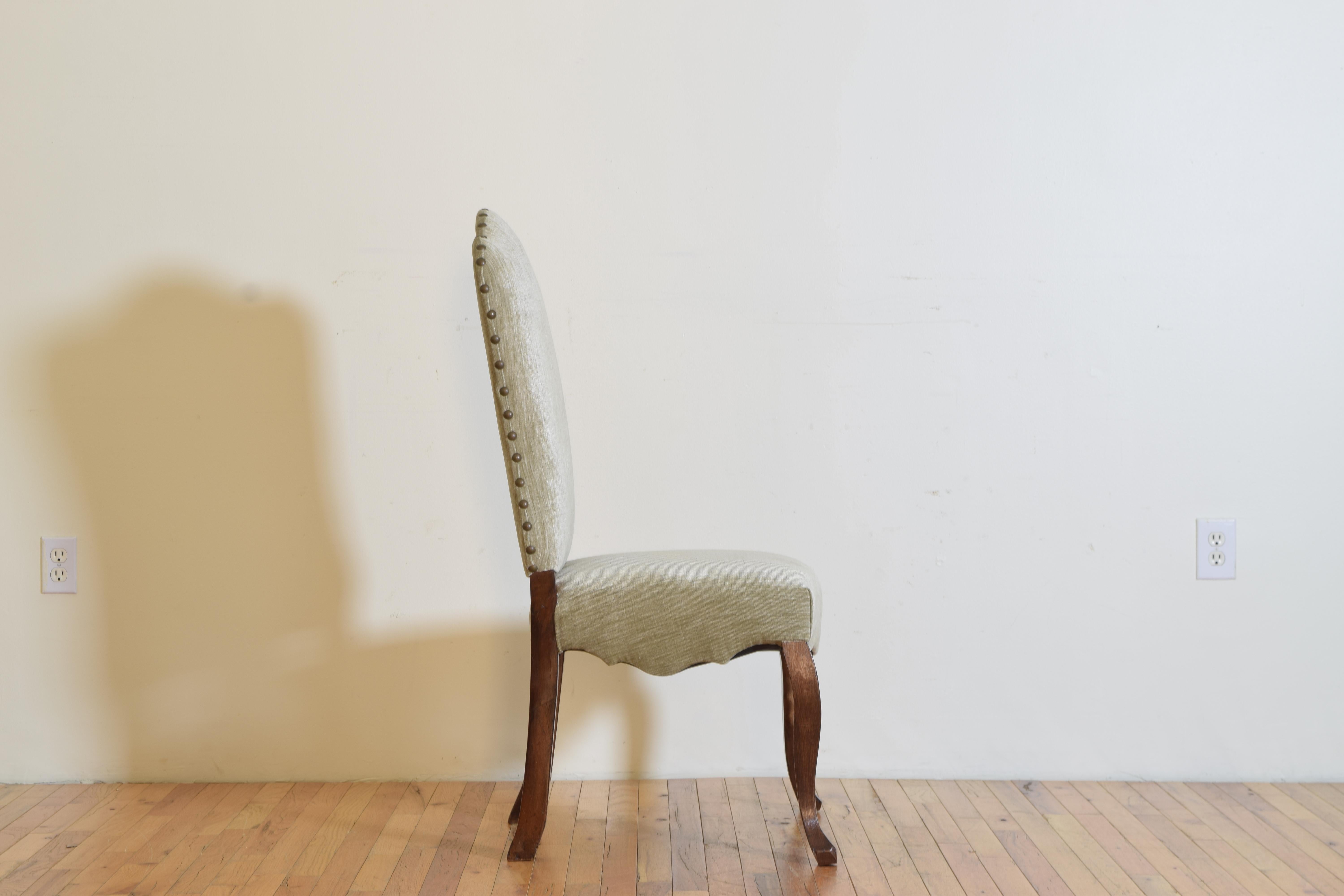 Walnut Italian, Tuscany, Mid-18th Century Upholstered Sidechair