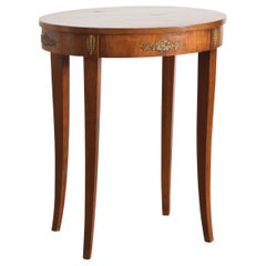 Italian, Tuscany, Neoclassic Period Walnut & Brass Mounted Oval Table, ca. 1835