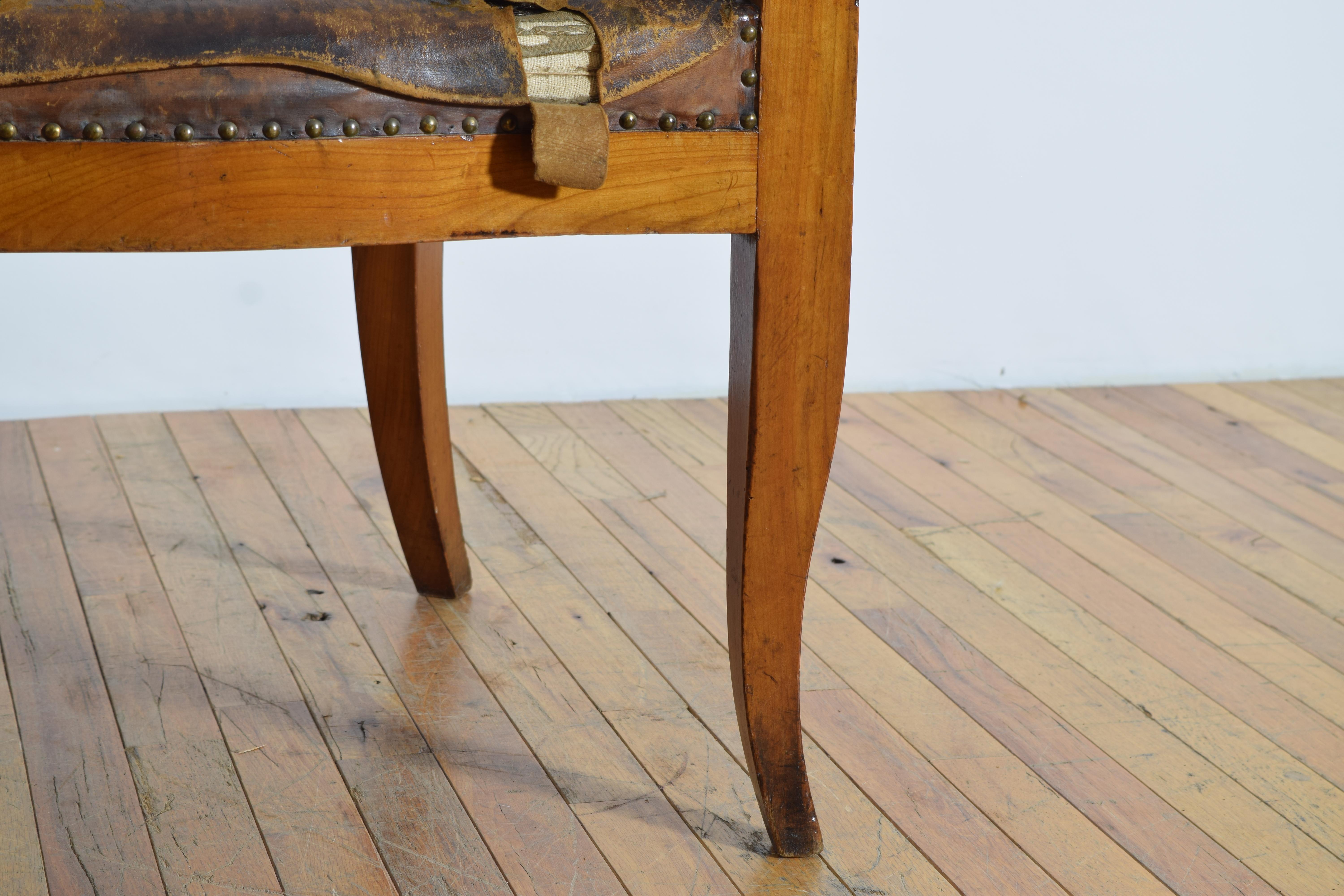 Italie, Toscane, chaise de bureau néoclassique en noyer, vers 1820-1830 en vente 3