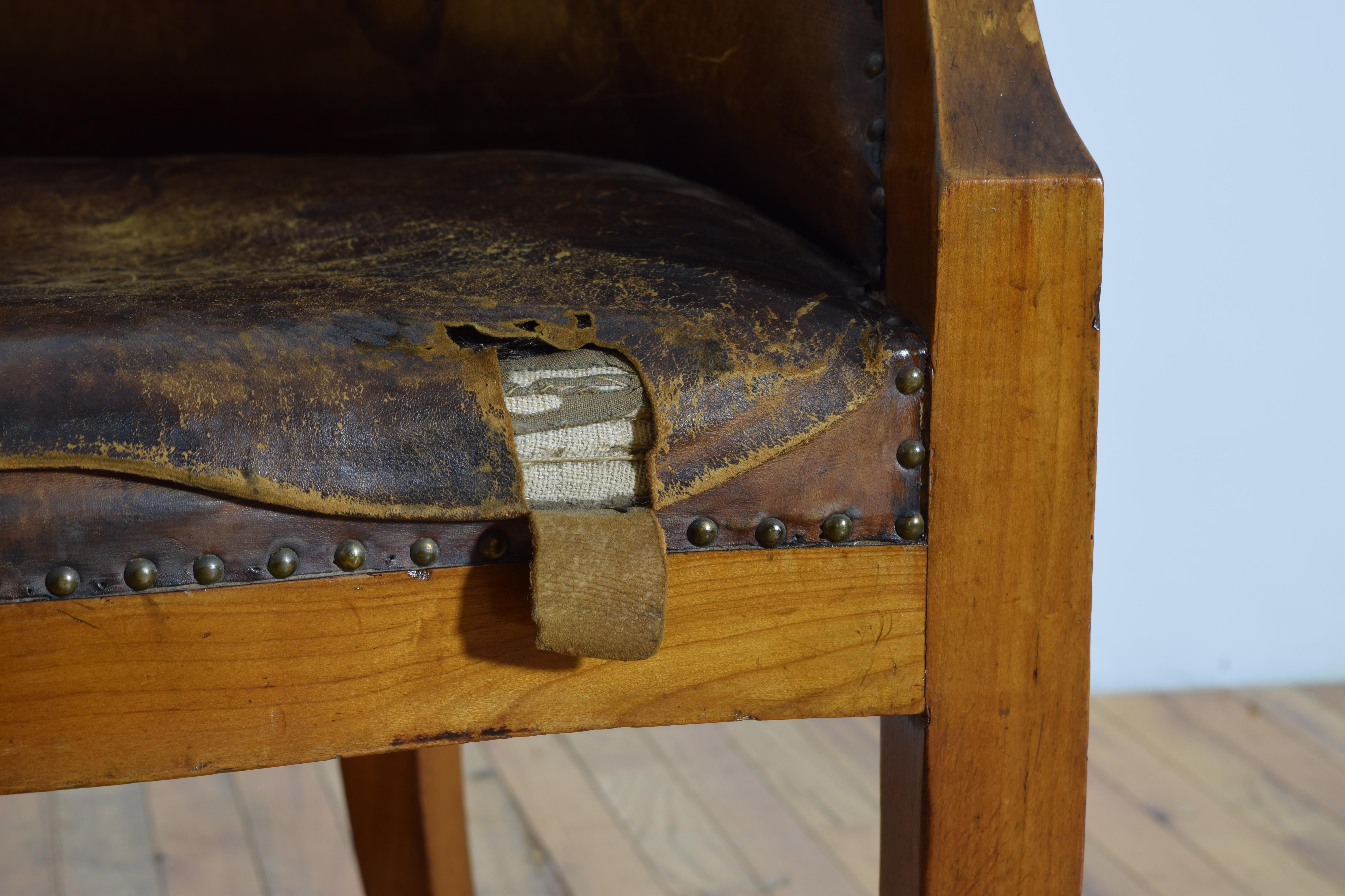 Italie, Toscane, chaise de bureau néoclassique en noyer, vers 1820-1830 en vente 2