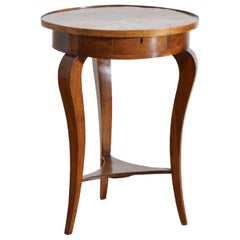 Italian, Tuscany, Neoclassic Walnut & Veneer 1-Drawer Side Table, ca. 1830