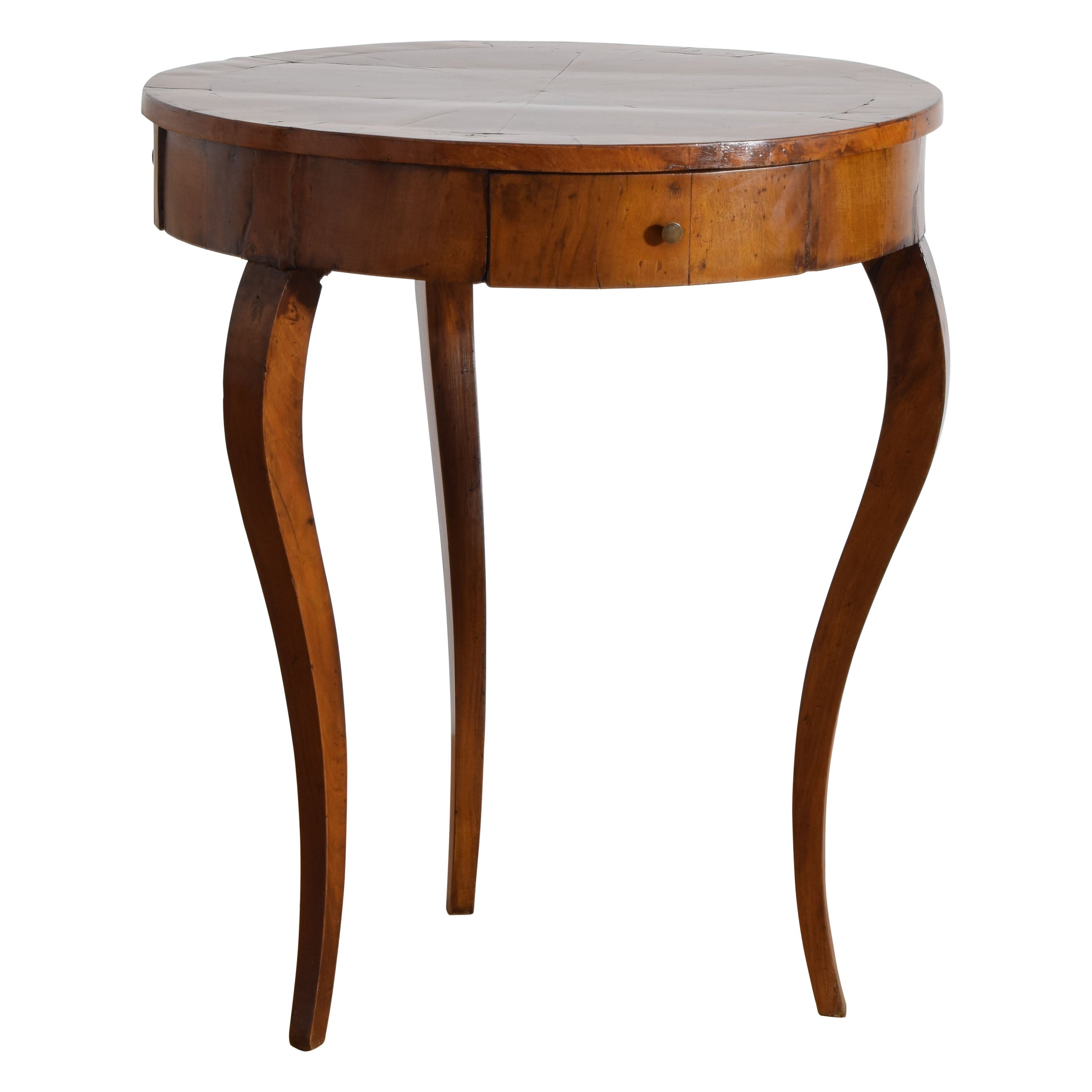 Italian, Tuscany, Neoclassic Walnut & Walnut Veneer 3-Drawer Center Table, 1830s