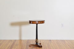 Italian, Tuscany, Neoclassical Walnut & Inlaid 1-Drawer Side Table, 2ndq 19thc