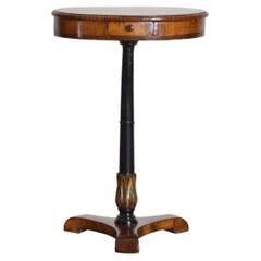 Italian, Tuscany, Neoclassical Walnut & Inlaid 1-Drawer Side Table, 2ndq 19thc