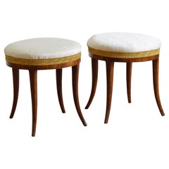 Italian, Tuscany, Pair Neoclassical Period Walnut Benches, 1st quarter 19th cen.