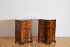 Italian, Tuscany, Pair Rosewood Veneered & Inlaid Bedside Cabinets, 18th/19thc.