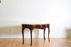 Italian, Tuscany, Walnut and Mixed Veneers Marble-Top Console Table 18th Century