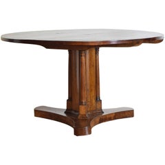 Italian, Tuscany, Walnut Circular Dining or Center Table, Tilt-Top, early 19thc