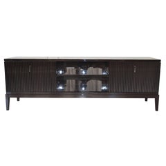 Italian Tv Sideboard in Ebony Brown Color with Drawers