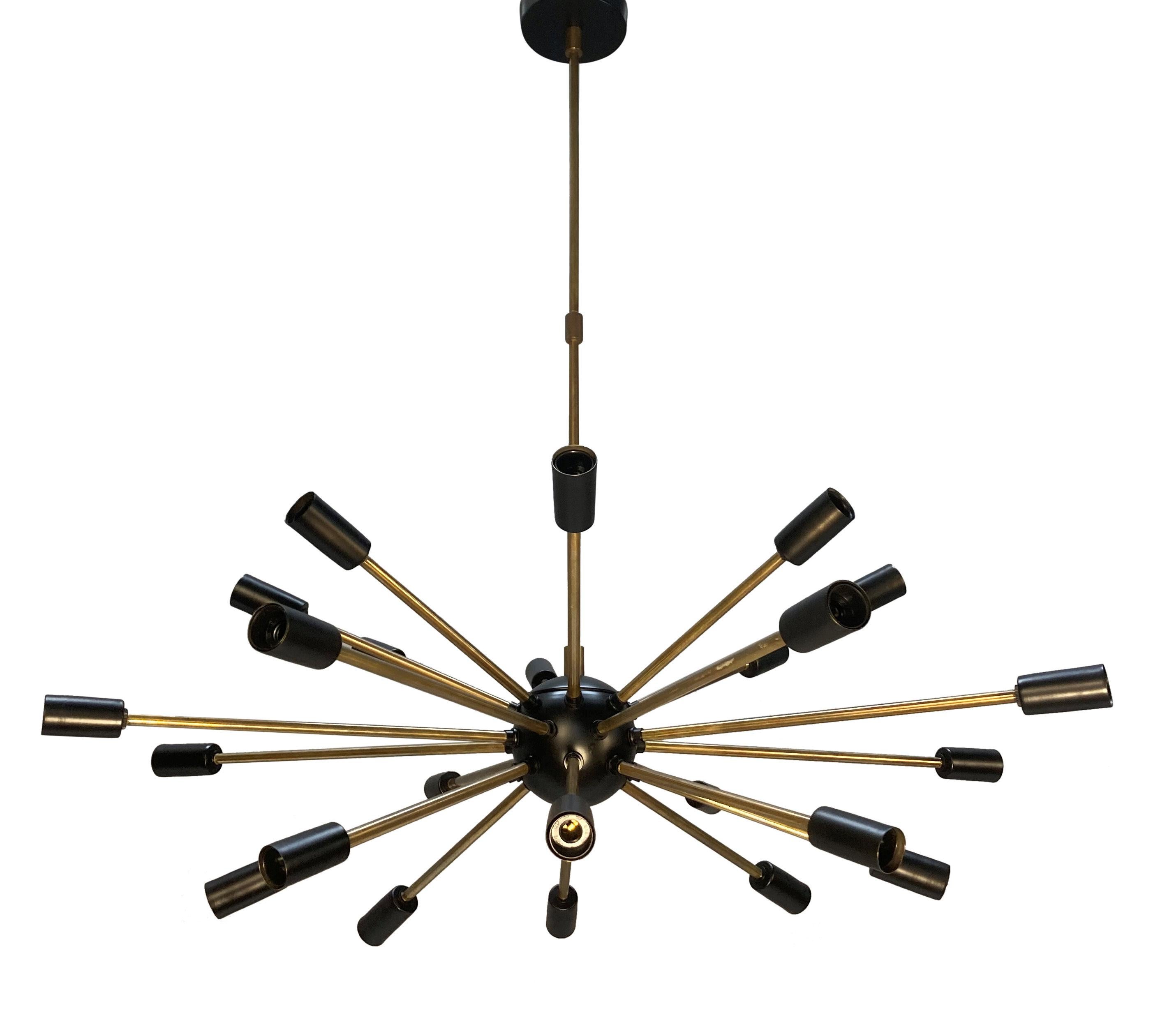 Mid-Century Modern Italian Twenty Four Light Sputnik Chandelier For Sale