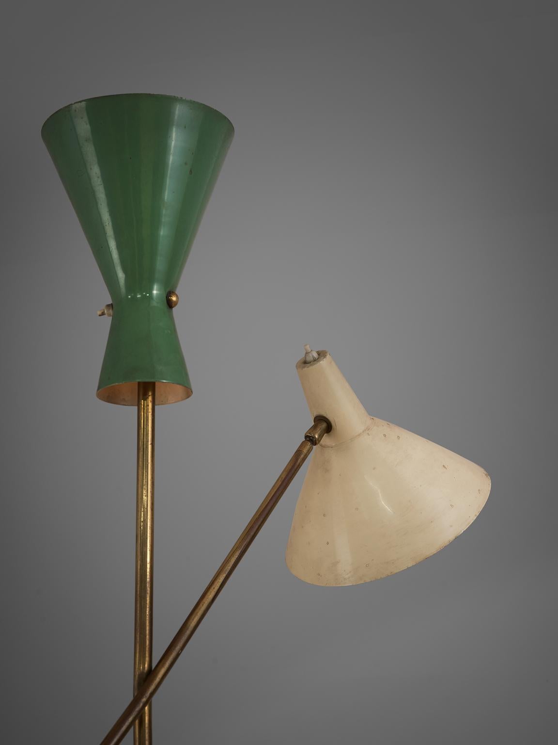 Mid-Century Modern Italian Two Armed Floor Lamp by Lumen, 1950s