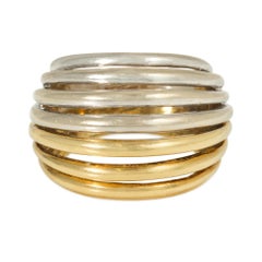 Italian two-color gold bombé wire work ring