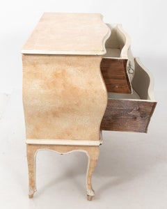 Italian Two-Drawer Painted Bombe End Table
