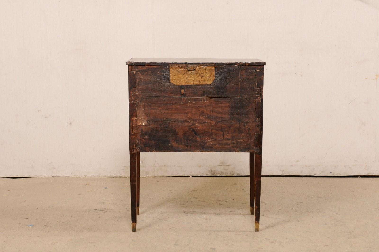 Italian Two-Drawer Wooden Side Chest Adorn w/Stylish Inlay Banding, 19th Century For Sale 4