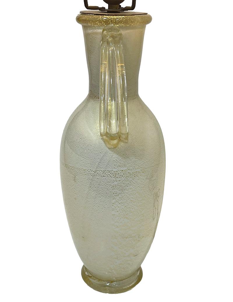 Italian two handled Murano table lamp For Sale 3
