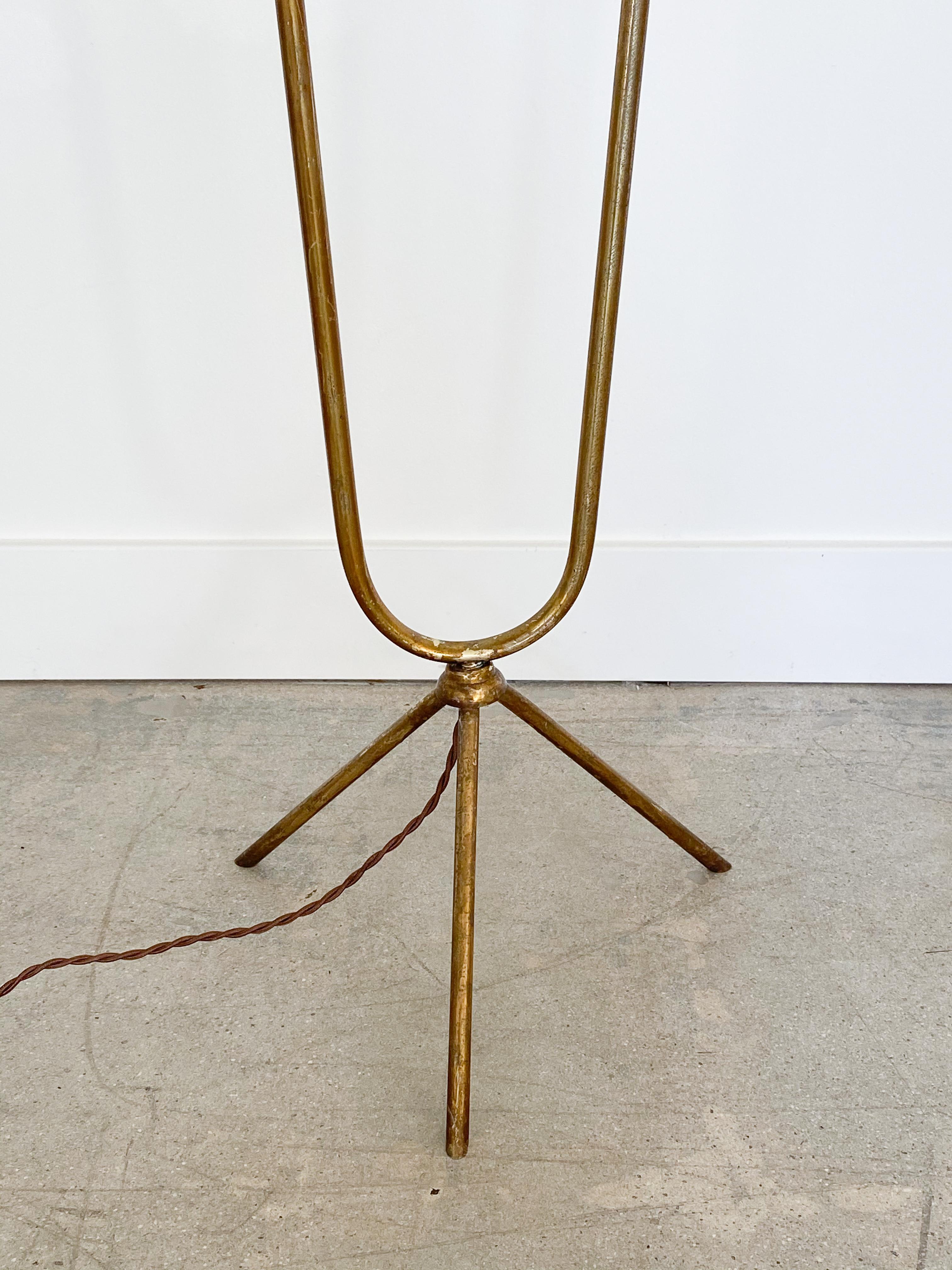 20th Century Italian Two-Light Brass Floor Lamp