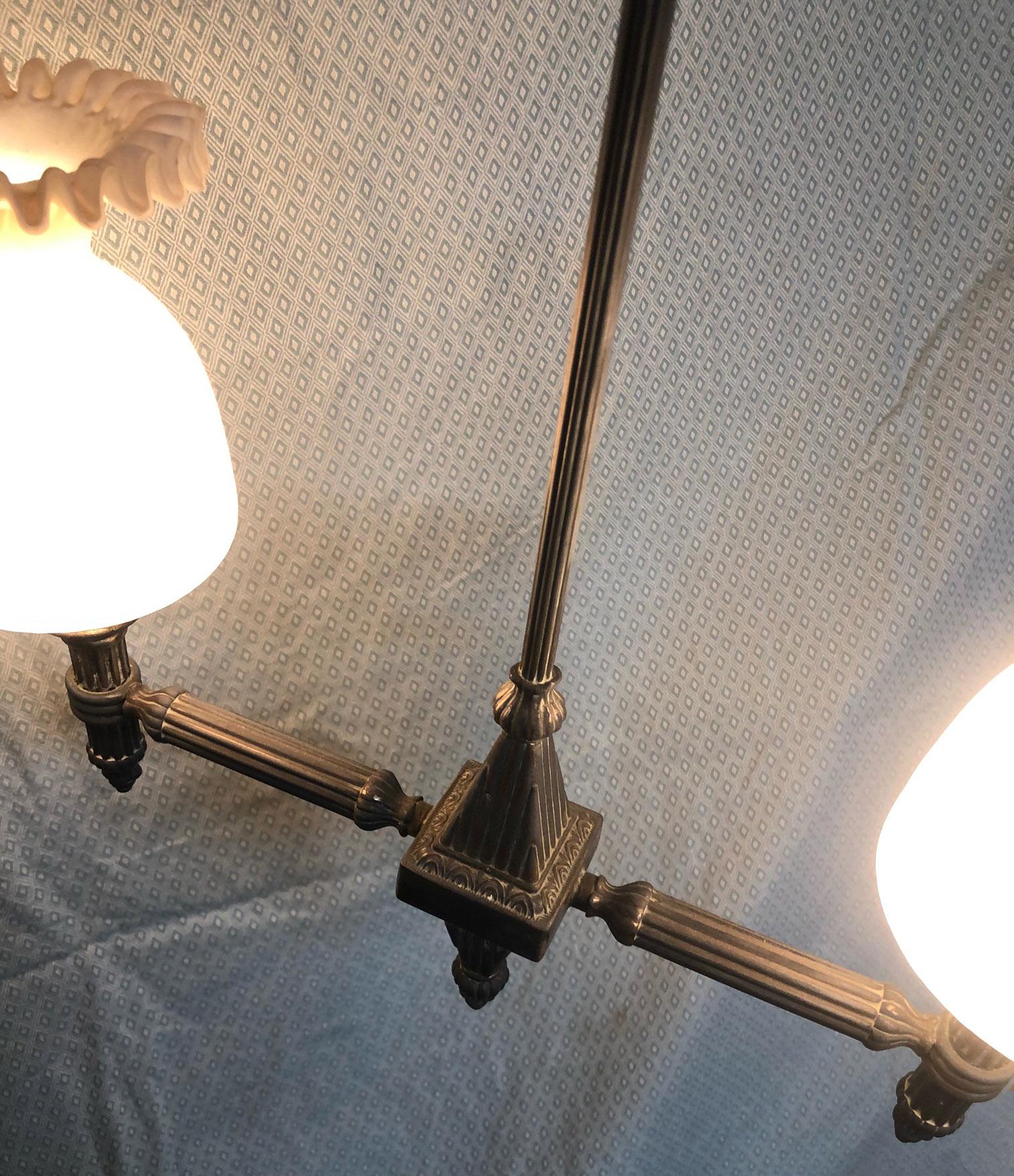 Italian Two-Light Chandelier from 20th with Original Glass 8