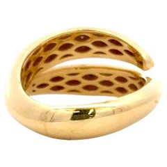 Italian Two Row Diamond Band Ring 0.29 Carats G VS2 18 Karat Yellow Gold