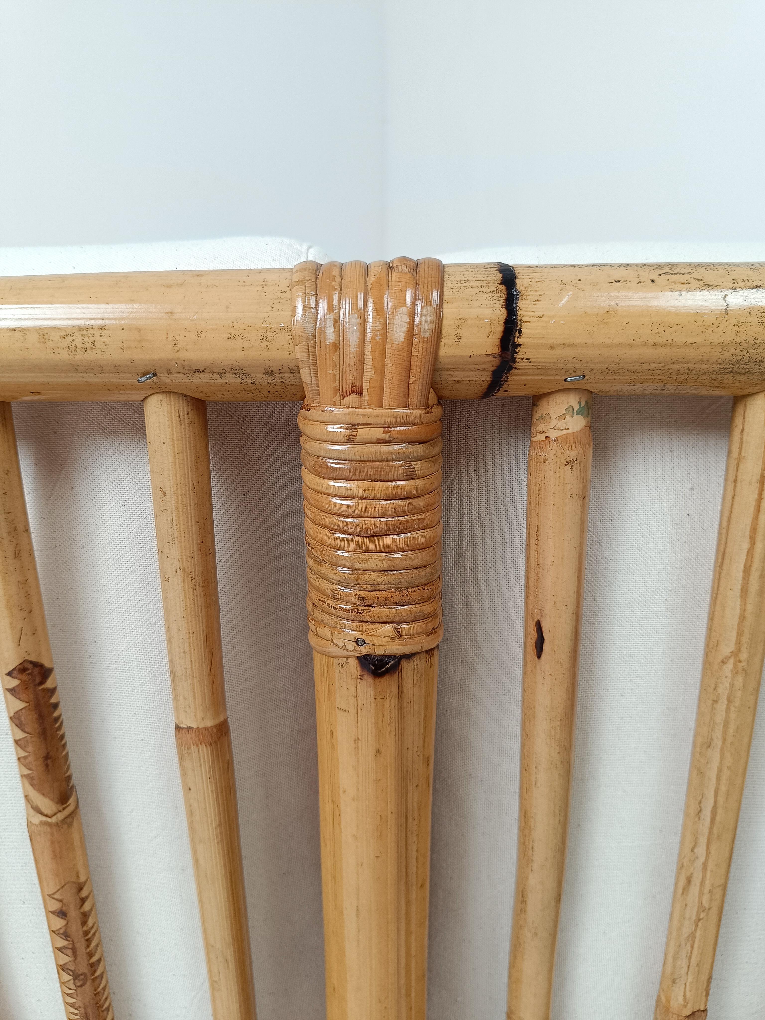 Italian two-seater Sofa in Bamboo, Rattan and Cane By Vivai Del Sud, Italy 60s 13