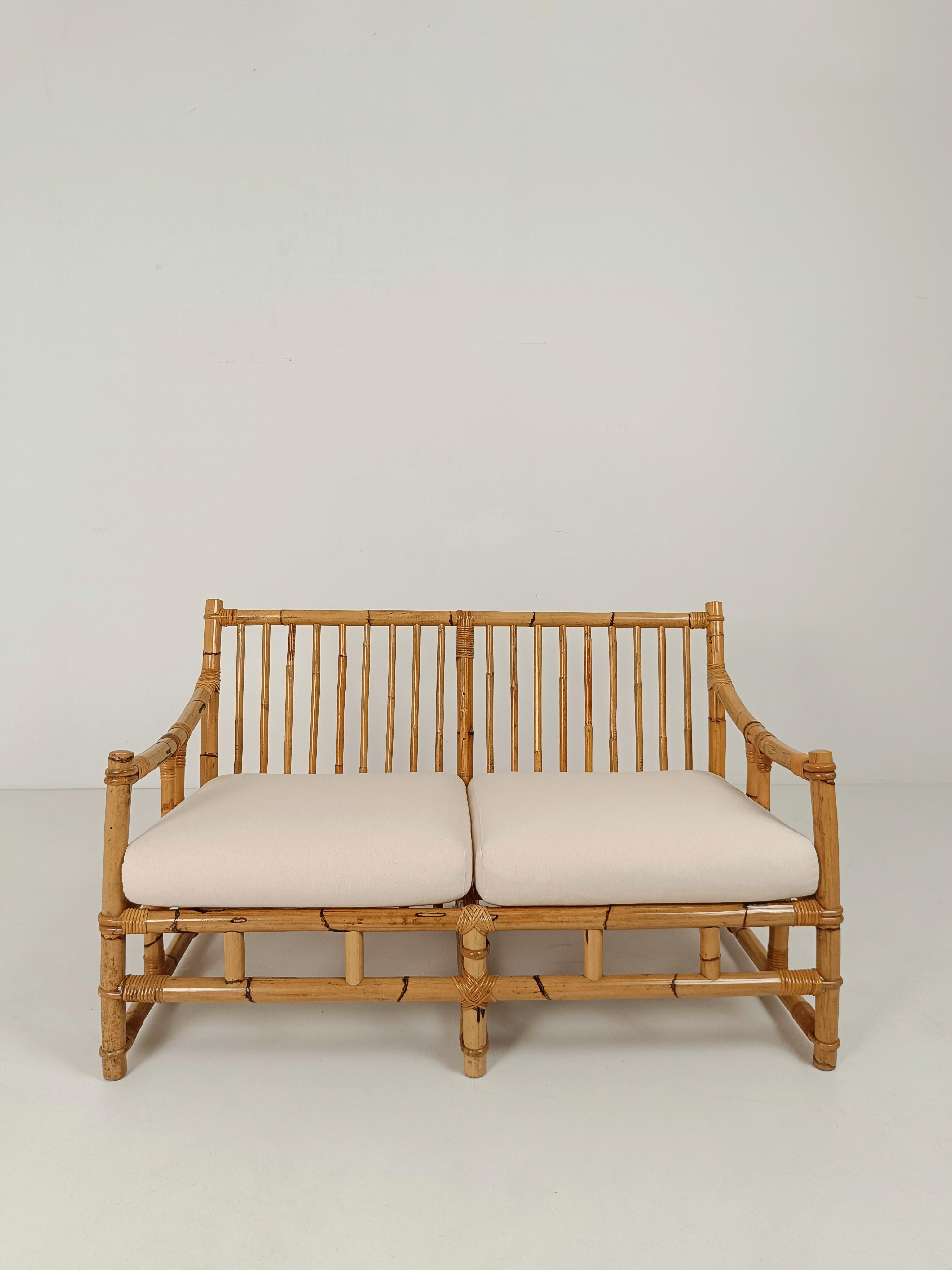 bamboo two seater sofa