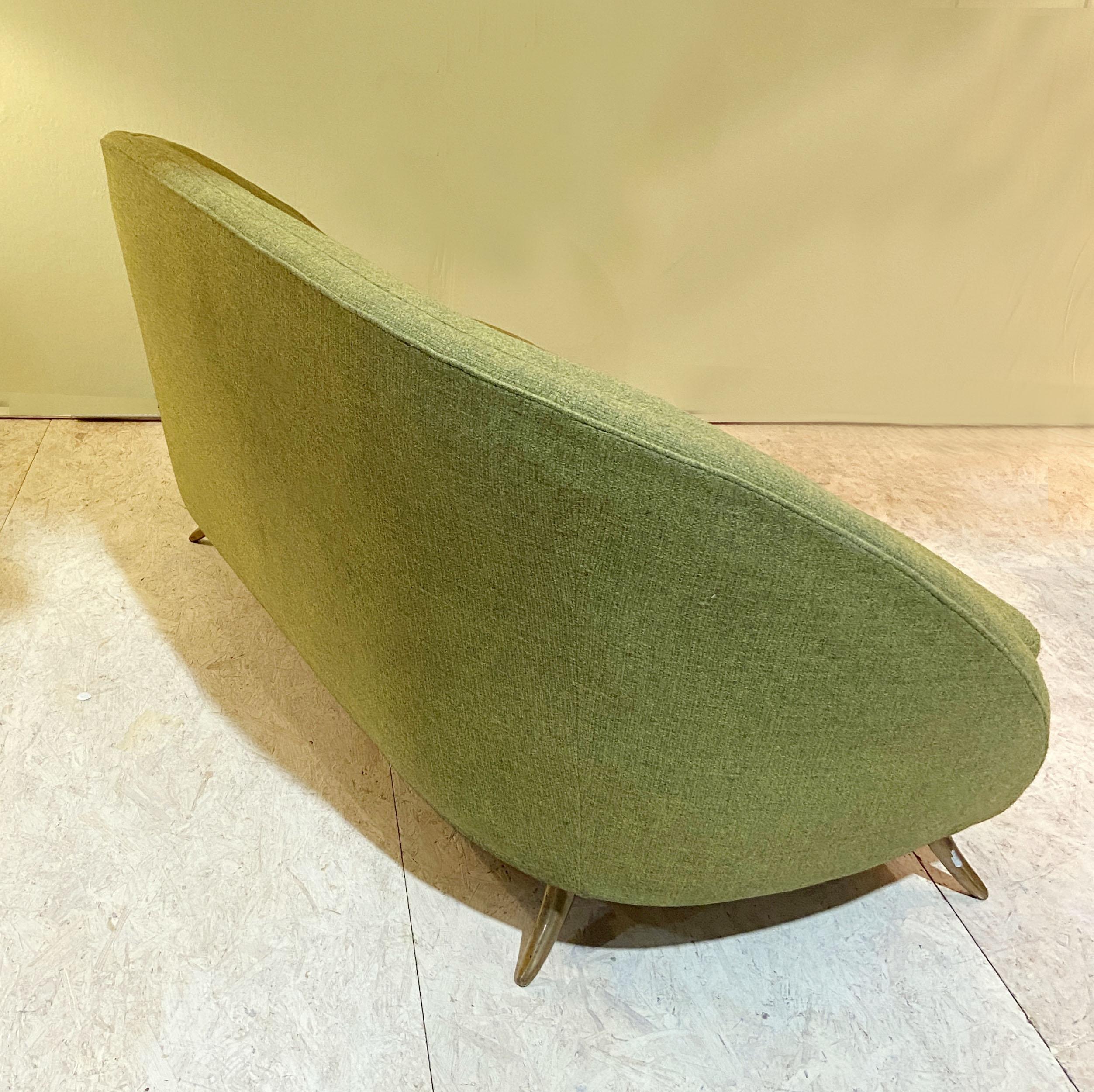 Italian Two Seater Sofa in Spring Green by Isa Bergamo In Excellent Condition For Sale In London, GB