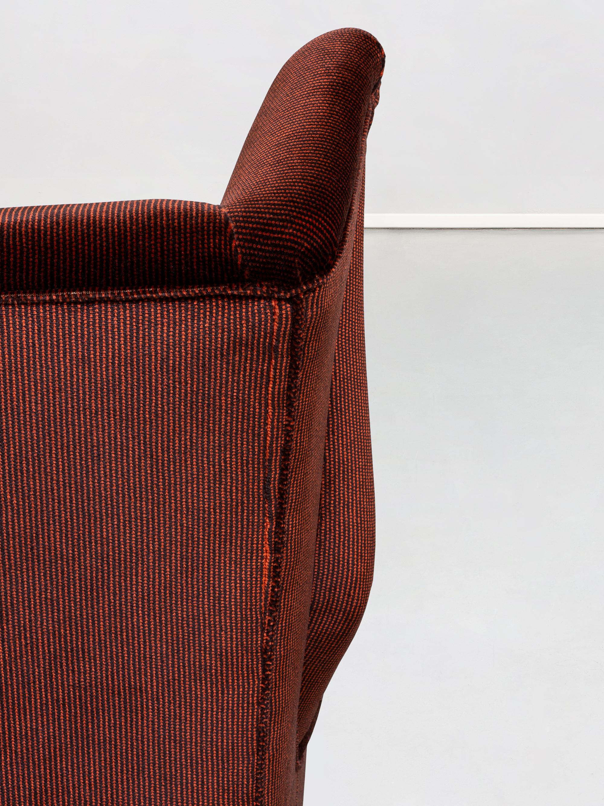 Italienisches Zweisitzer-Sofa aus rotem Kordsamt von Grand Hotel Duomo Milano:: 1950 im Angebot 3