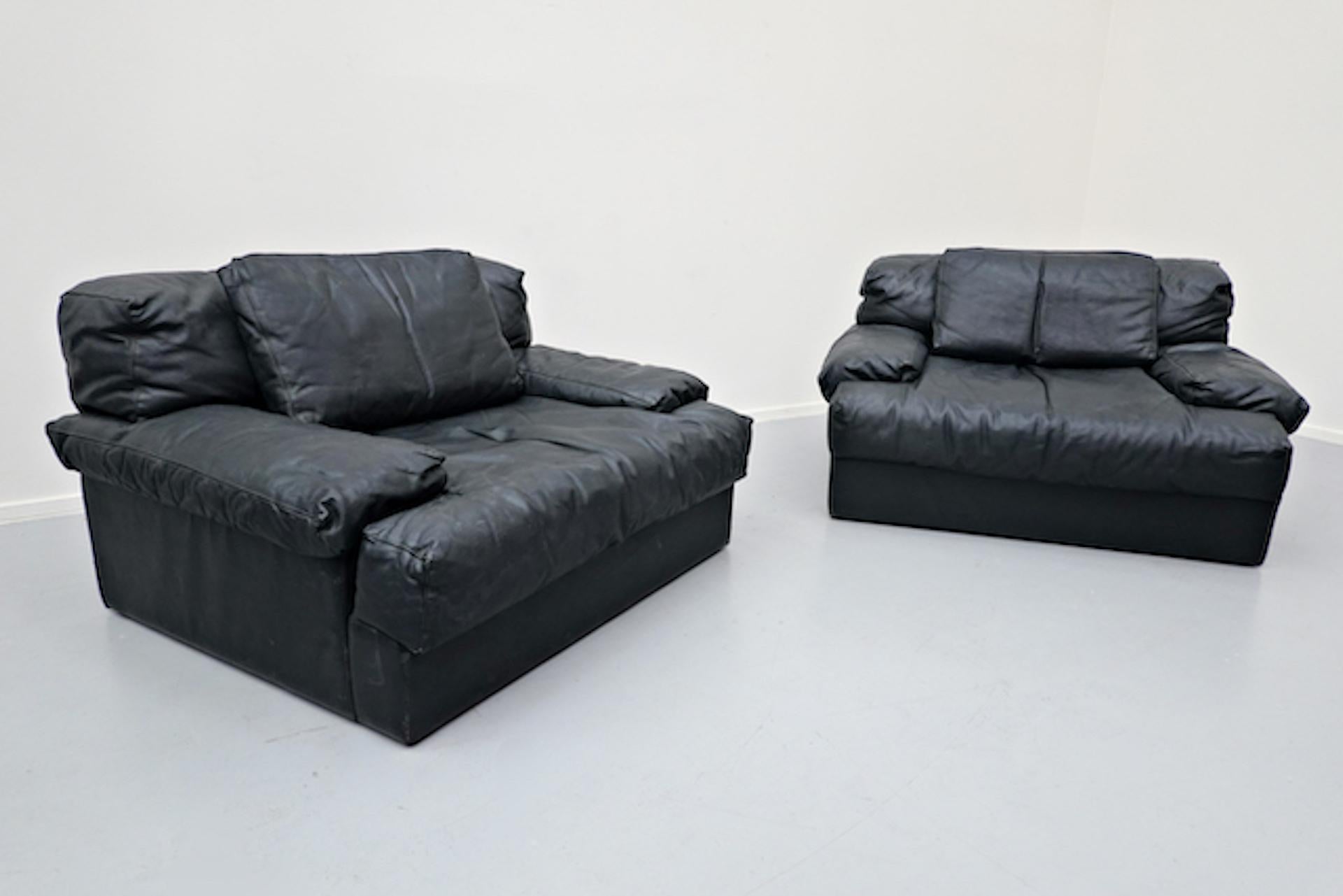 Mid-Century Modern Italian Two-Seat Sofa, Leather, 1960s 13