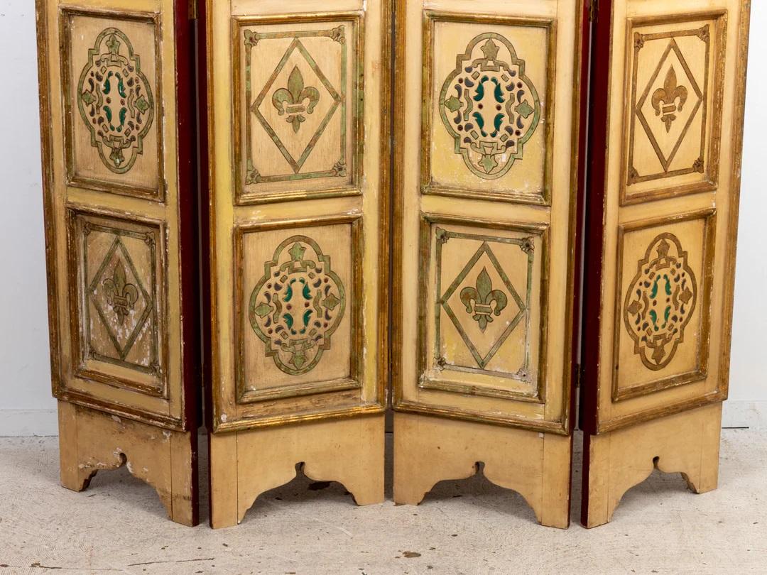Italian Two Sided Florentine Style Room Divider Screen For Sale 4