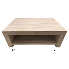 Italian two tier travertine coffee table