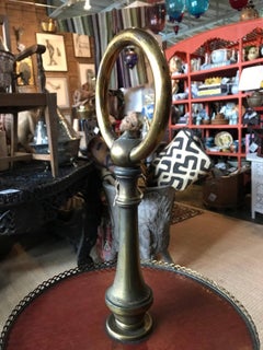 Italian Two-Tiered Table on Brass Tri-Pod Base