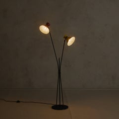 Italian Two-Tone Enamel Floor Lamp Attributed to Stilux, 1950s