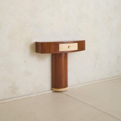 Consola italiana de dos tonos de caoba para colgar en la pared, década de los 70