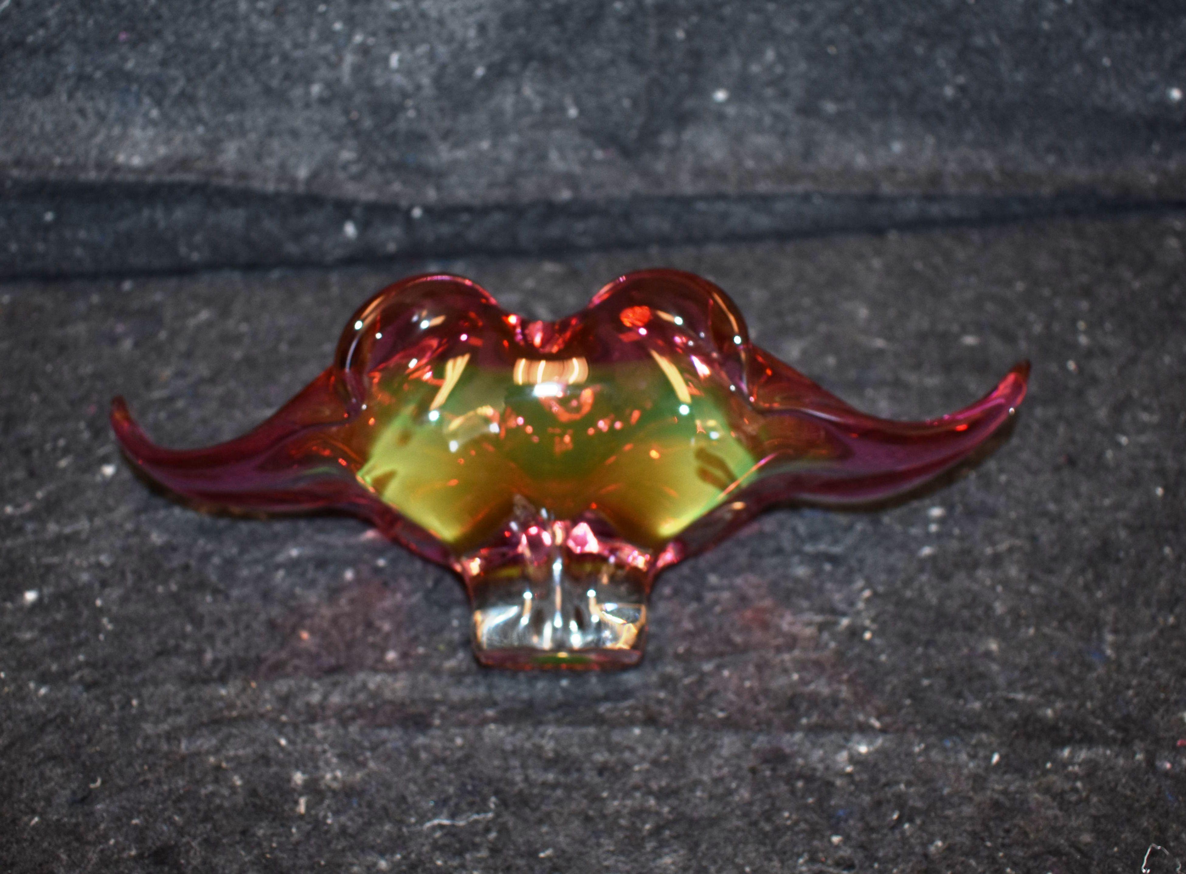 Italian Two-Tone Pink and Clear Murano Glass Bowl 2
