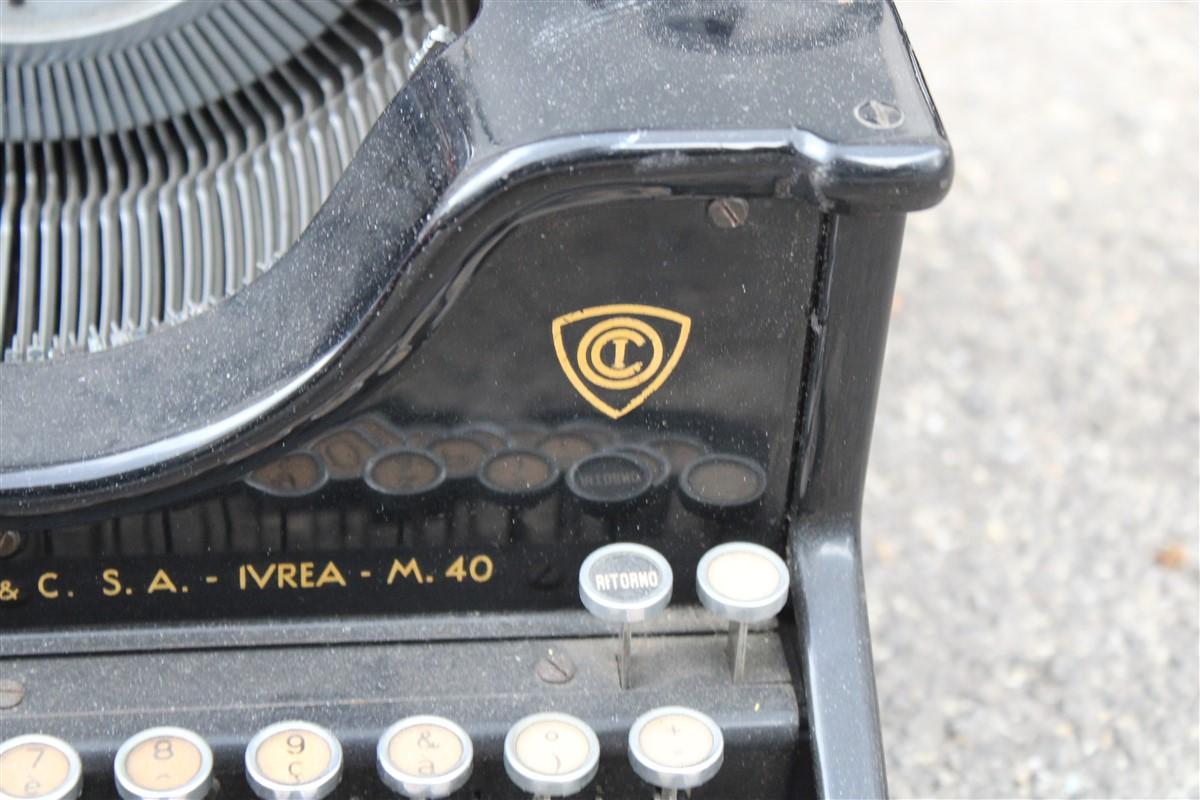 Type-writer italien Olivetti 1930 Ivrea M40 Bon état - En vente à Palermo, Sicily