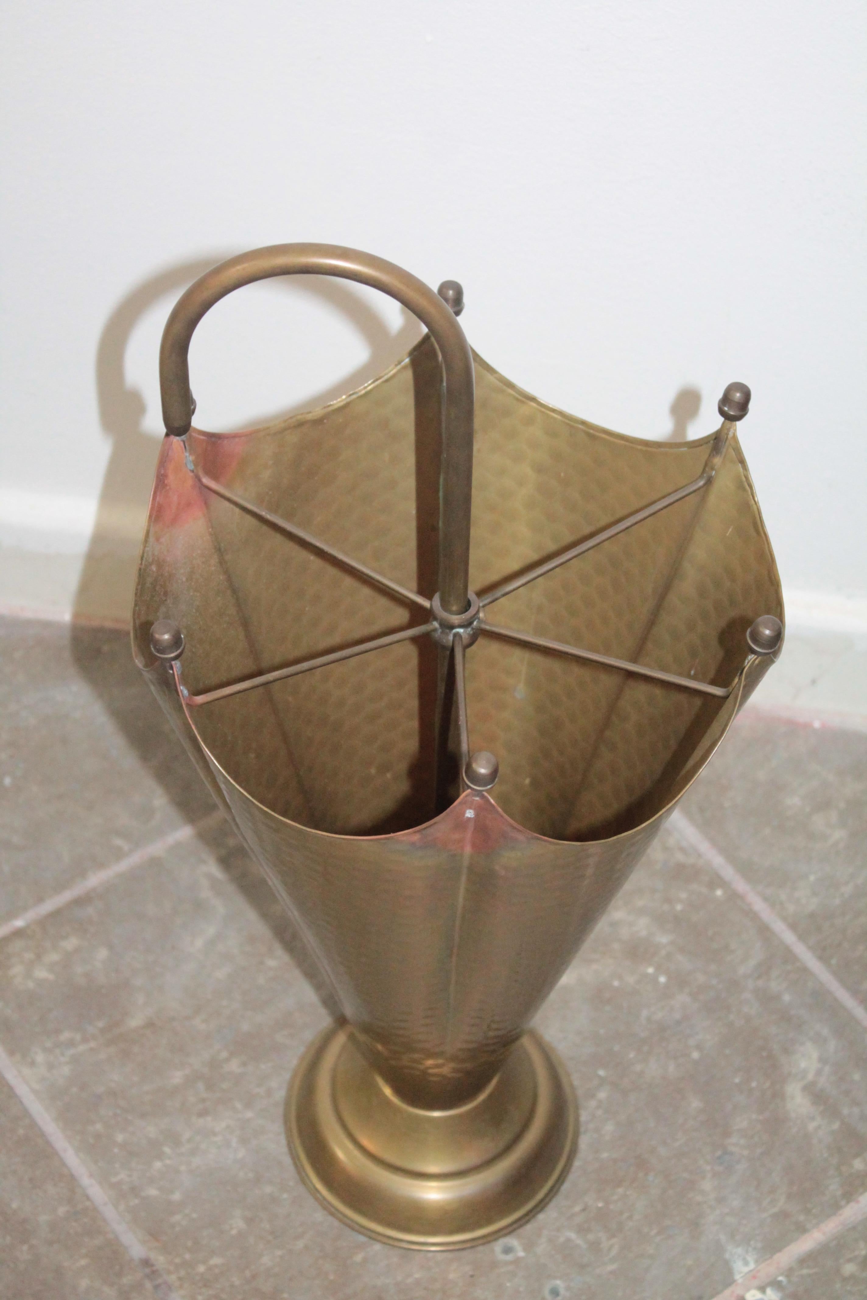 Mid-Century Modern Italian Umbrella Stand 1950s Brass