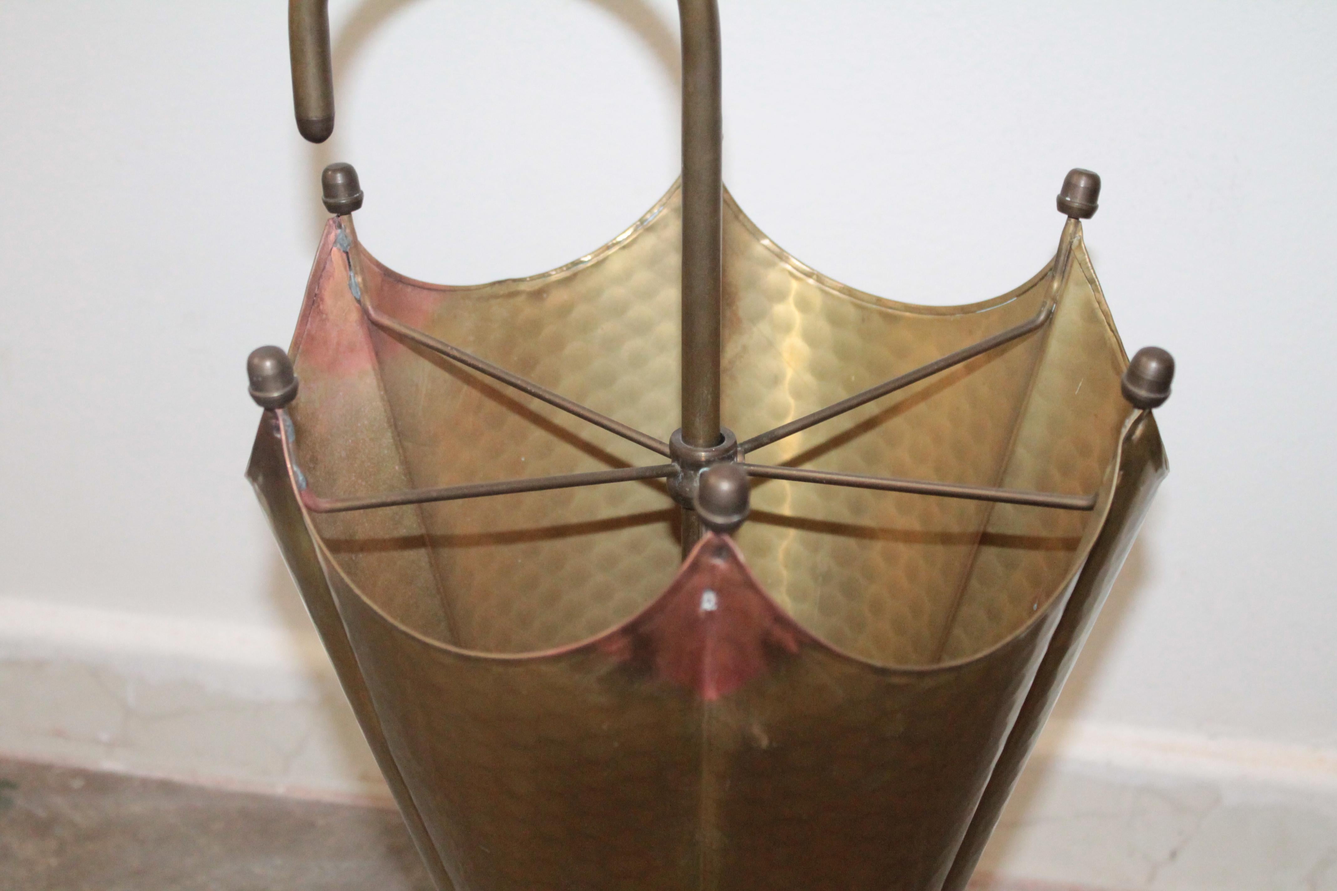 Mid-20th Century Italian Umbrella Stand 1950s Brass