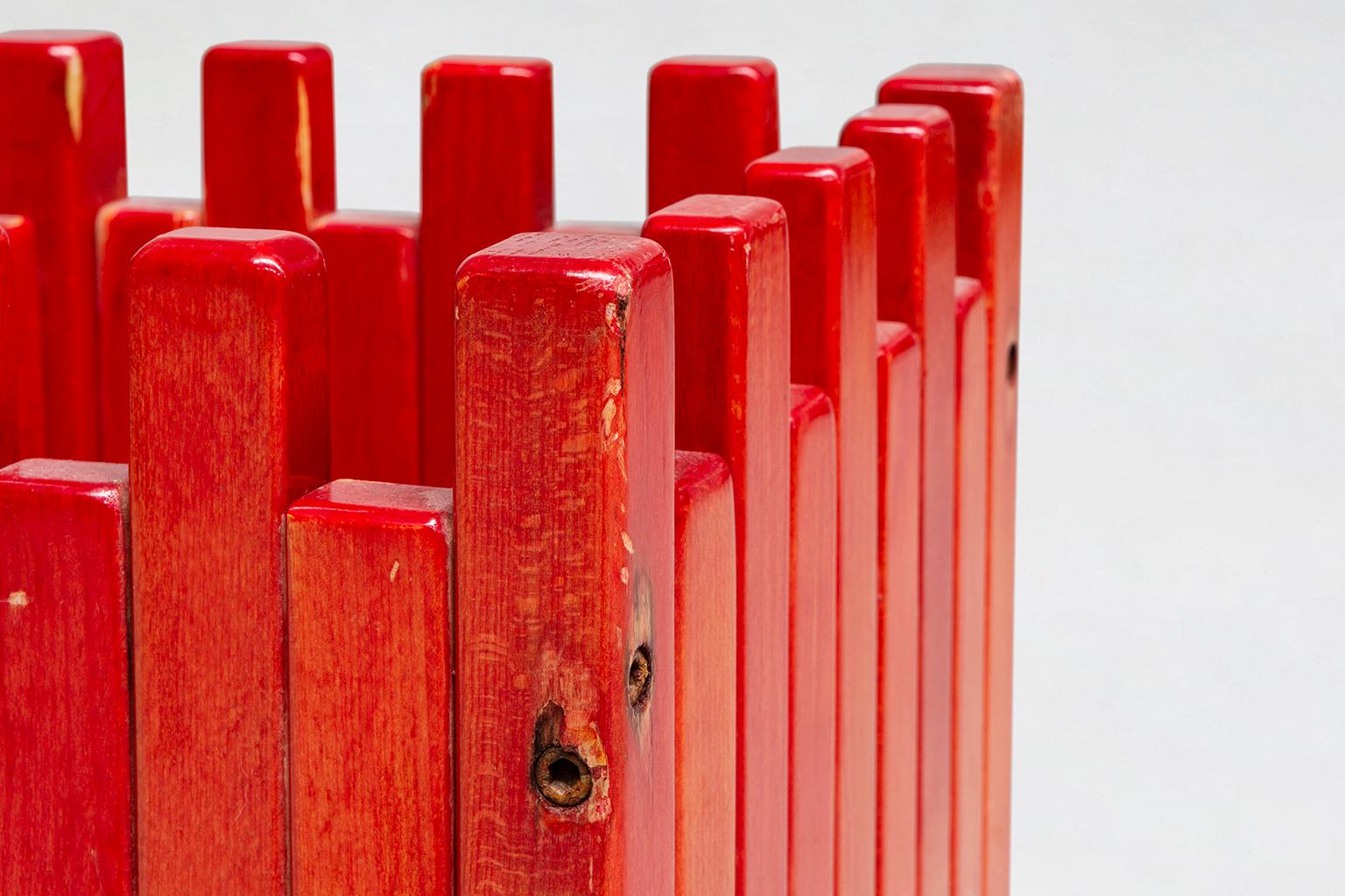 Post-Modern Italian Umbrella-Stand in Painted Wood, by Ettore Sottsass for Poltronova, 1962