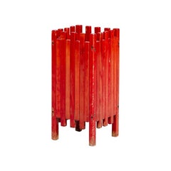 Porte-parapluies italien en bois peint d'Ettore Sottsass pour Poltronova, 1962