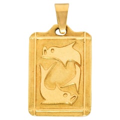 Italian UnoAErre 18 Karat Gold Pisces Zodiac Charm