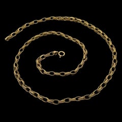 Italian UNOAERRE 18k Gold Polished Twisted Wire Interlocking Oval Link Necklace