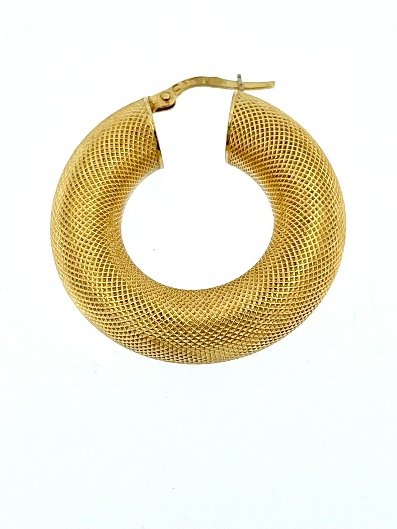 Italienische UnoAErre 19kt Gelbgold Reif-Ohrringe (Moderne)