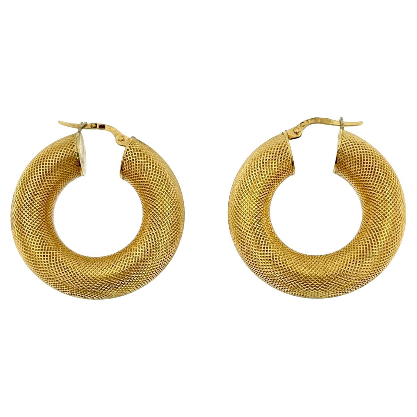 Italienische UnoAErre 19kt Gelbgold Reif-Ohrringe
